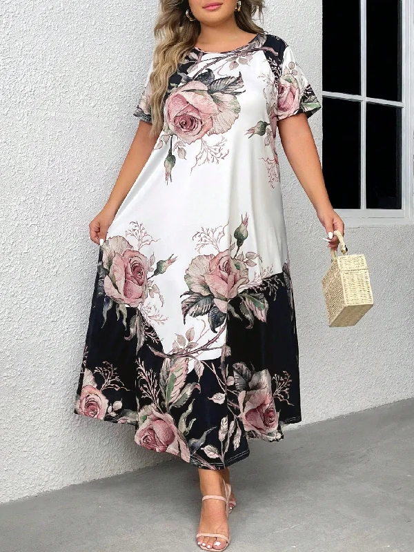 EMERY ROSE Plus Floral Print Dress