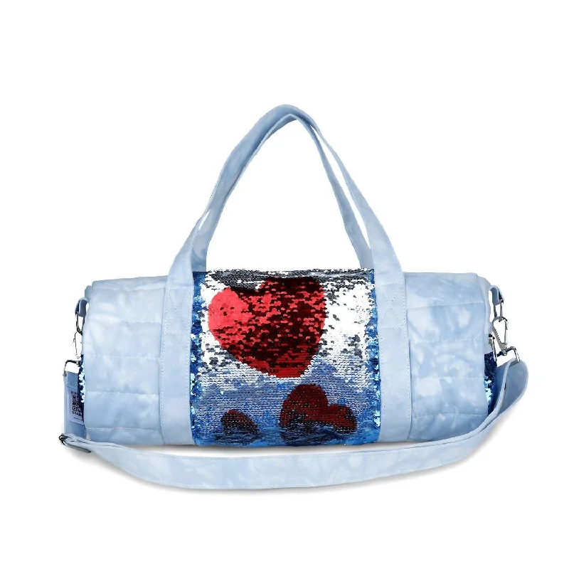 Flip Sequin Duffel Bag With Brij Tech in Blue