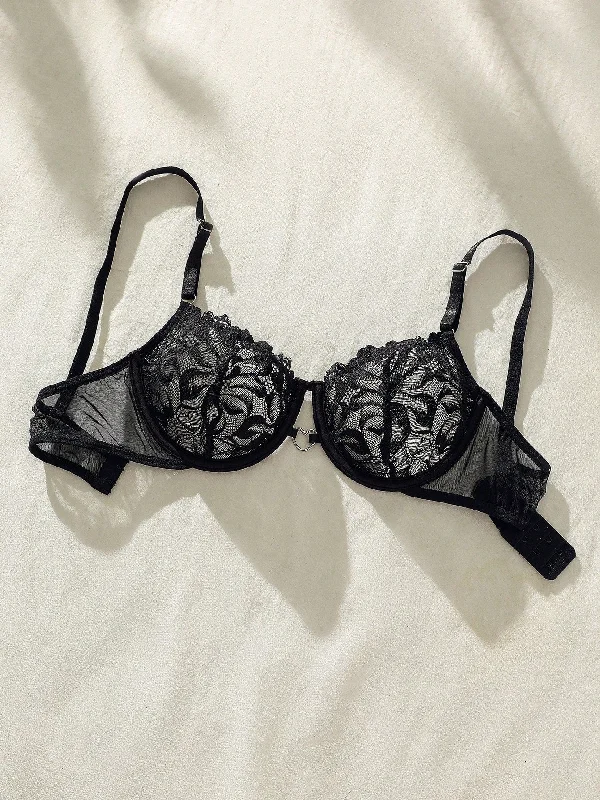 Floral Lace Underwire Bra Lingerie