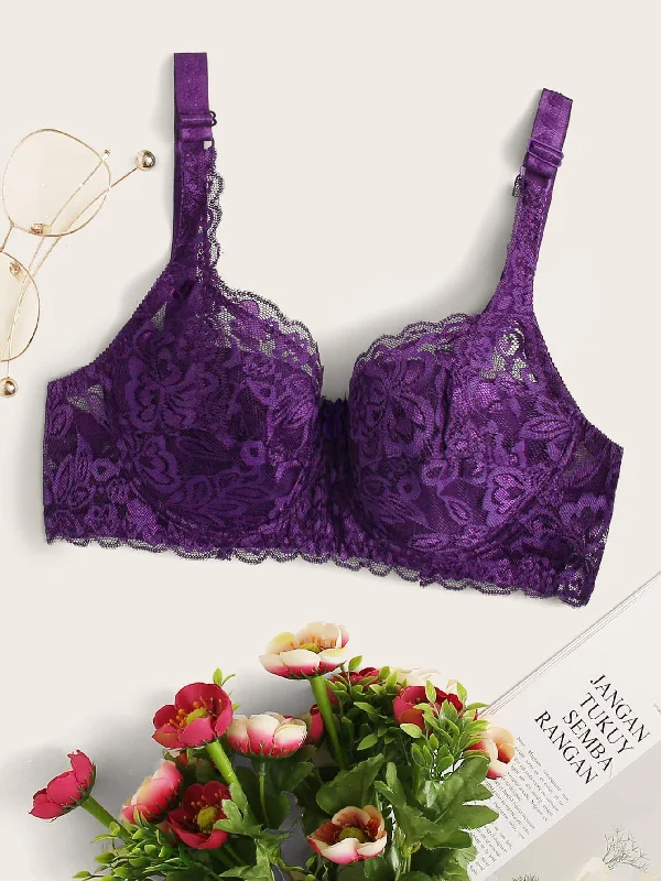 Floral Lace Underwire Bra