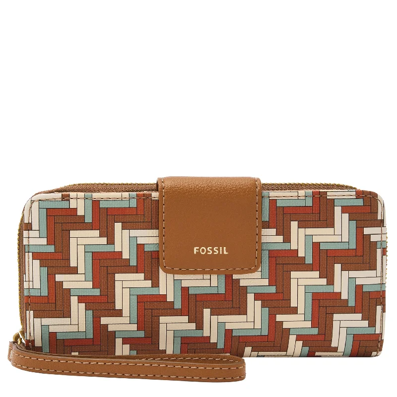 Fossil Women's Madison Printed Polyurethane Zip Clutch