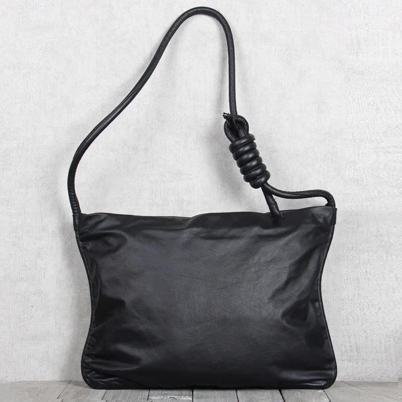 Cool Womens Crossbody Tote Purse Soft Black Leather Shoulder Tote Bags for Women