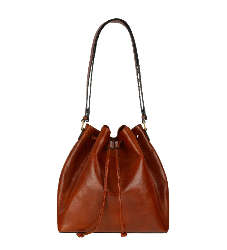 Leather Bucket Bag for Women - Sybil