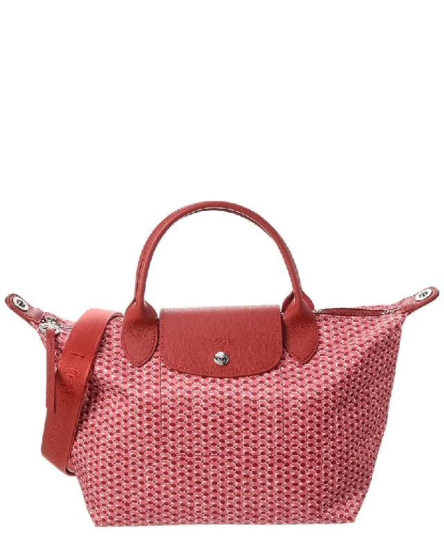 Longchamp Le Pliage Micro Small Nylon & Leather Short Handle Tote