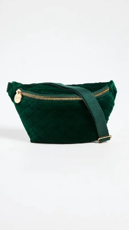 Novelty Fanny Pack Bag In Green Quilted