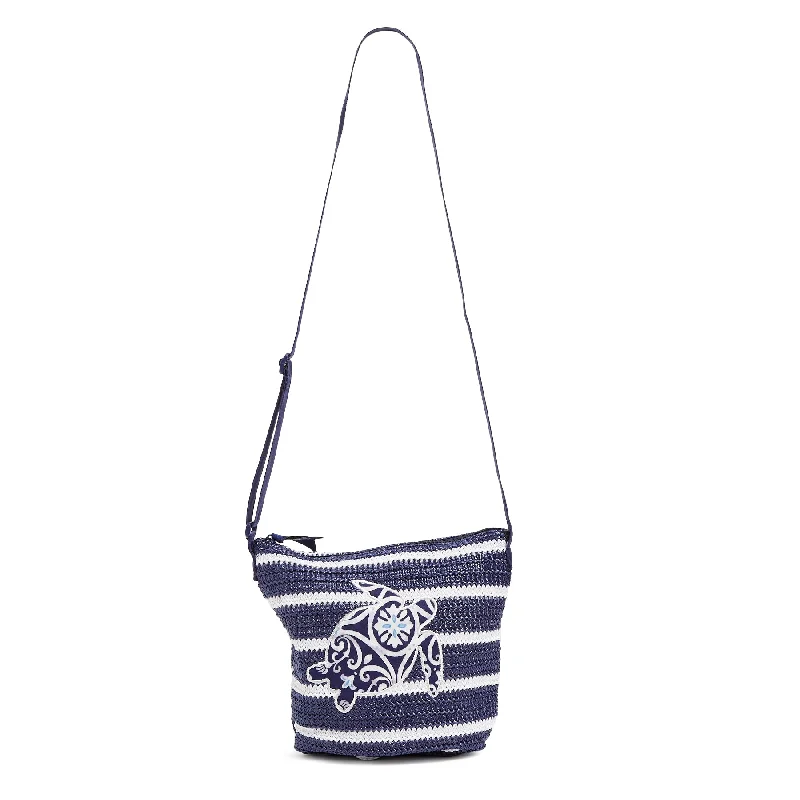 Outlet Straw Bucket Crossbody