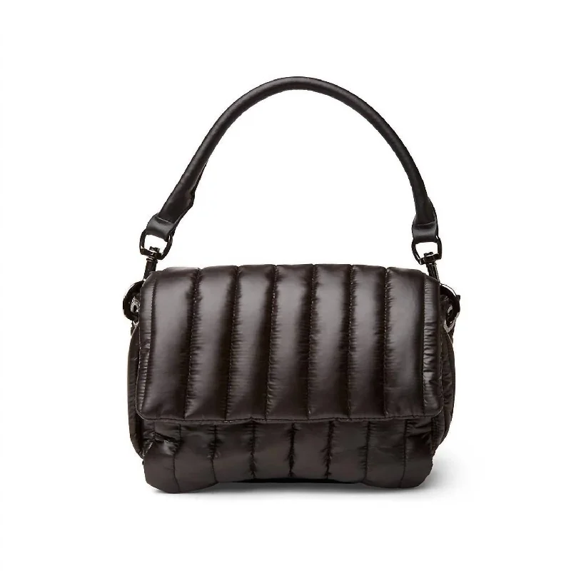 Quilted Convertible Crossbody Bag In Black