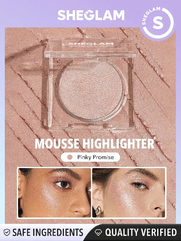 SHEGLAM Cosmic Crystal Mousse Highlighter - Highlighter Powder Shimmer Long Wear Brightening Non-Caking Pink Glow Highlighter