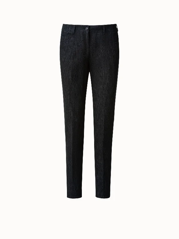 Slim Leg Cotton Denim Pants