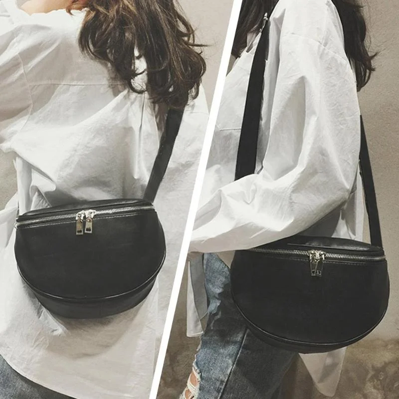 Solid Color Shoulder Messenger Handbags Casual Women PU Leather Large Capacity Crossbody Chest Bags 2019 Hot Selling