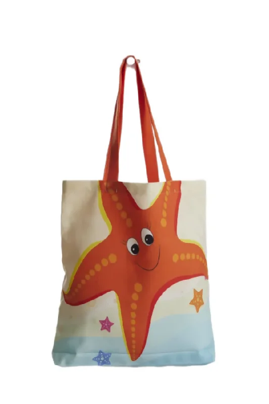 Starfish Patterned Beach Bag