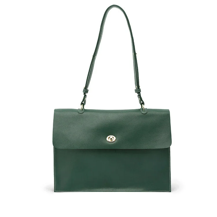 Women's Green Leather Satchel Over the Shoulder Bag Handbags Purse for Women