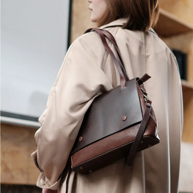 Stylish Womens Leather Brown Satchel Crossbody Purse Shoulder Bag for Women