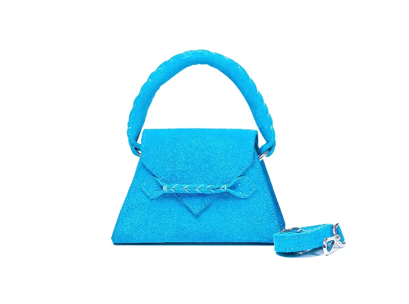 SUEDE TEAL TOY ESE TOP HANDLE