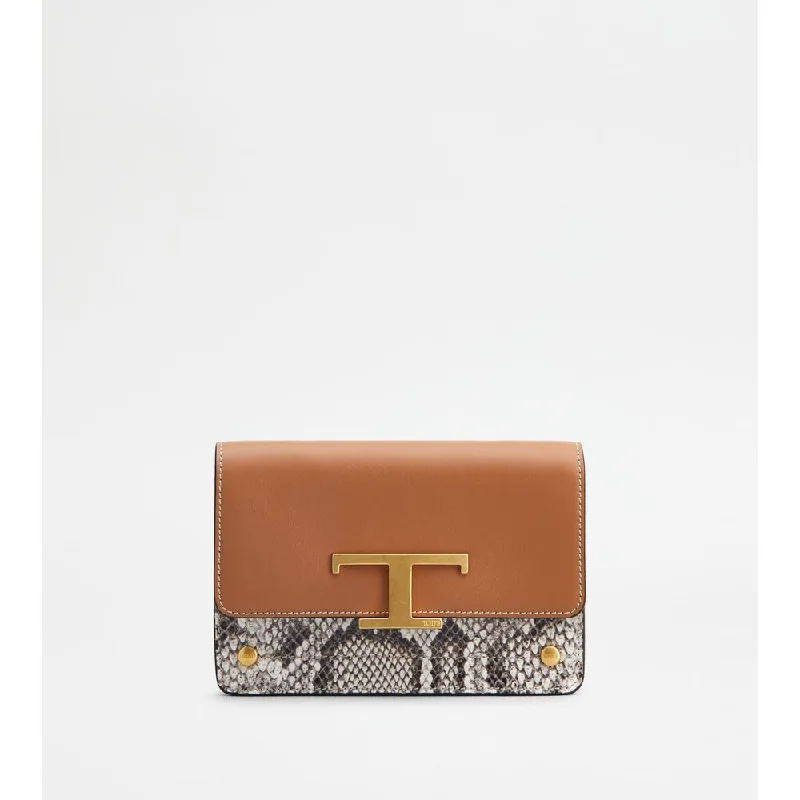 T Timeless Belt Bag in Leather Micro With Metal Shoulder Strap