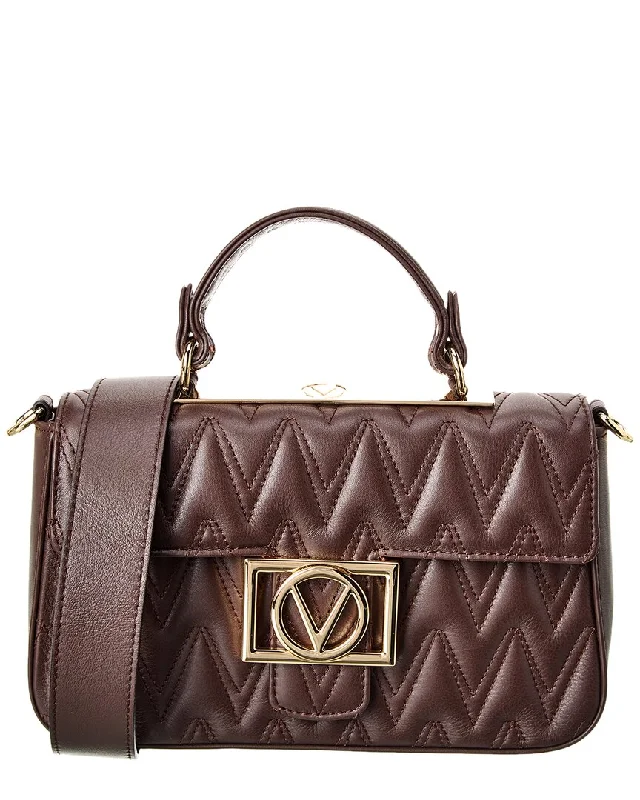 Valentino by Mario Valentino Florence D Plate Leather Shoulder Bag