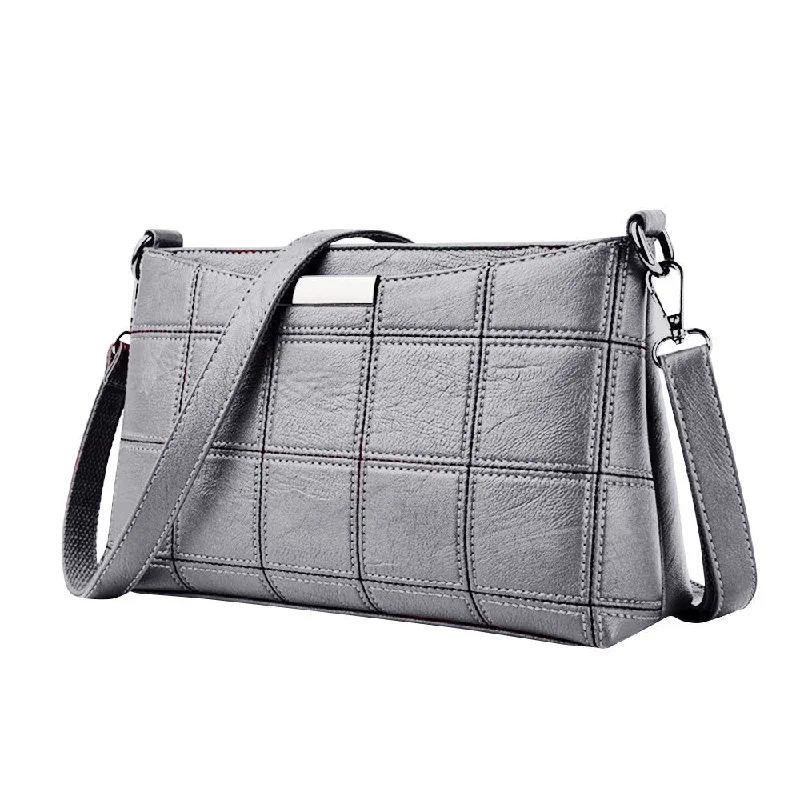 Women Handbag Casual Handbags Female Designer Bag Leather Plaid Messenger Bag Shoulder Small Square Package #YY