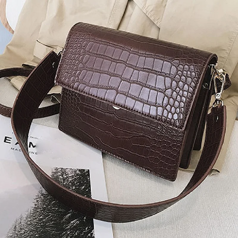 Women's Designer Luxury Handbag 2019 Fashion High Quality Pu Leather Women Handbags Crocodile Pattern Shoulder Messenger Bag #38