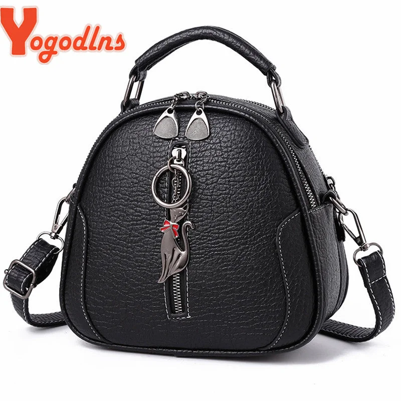 Yogodlns  Women Crossbody Bage Lady Messenger Bag Vintage Messenger Bag High Quality Solid PU Leather Handbag